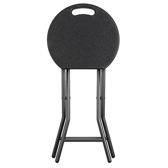 RTVR 18-Inch Round Collapsible Folding Stool with 300lbs Capacity, Black