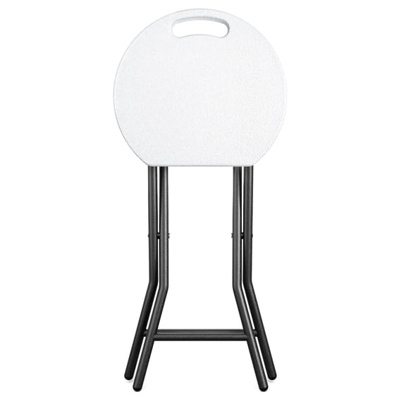 RTVR 18-Inch Round Collapsible Folding Stool with 300lbs Capacity, White