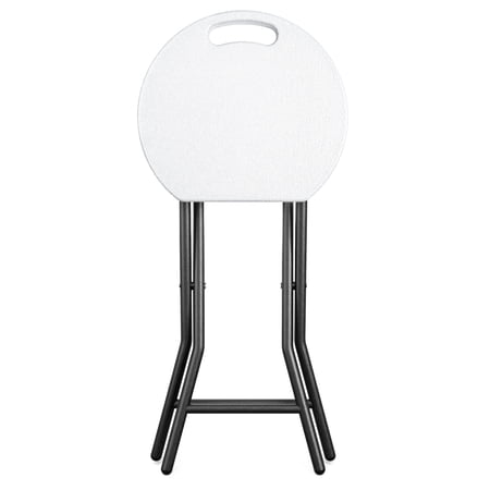 RTVR 18-Inch Round Collapsible Folding Stool with 300lbs Capacity, White