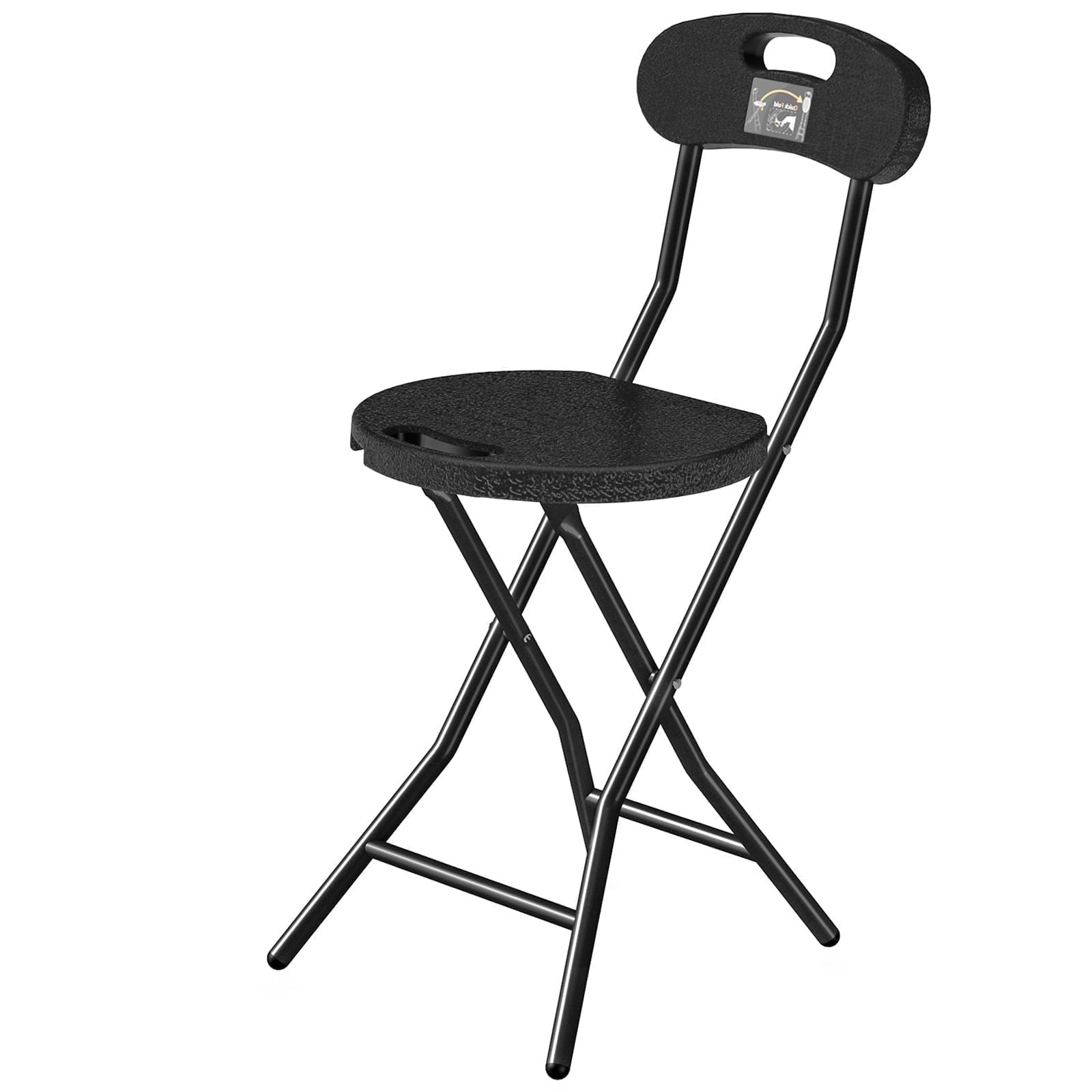 TAVR Furniture 1 Pack 18 inch Folding Bar Stool with Backrest and Handle for Adults up to 350lbs for Outdoor
