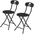 thumbnail image 1 of TAVR Furniture 2 Pack 18 inch Folding Stool with Backrest and Handle Holds up to 350lbs, Collapsible Round Folding Counter Height Stool for Camping, 1 of 5