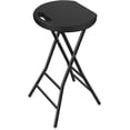 thumbnail image 1 of TAVR Furniture Folding Stool, 24 inch Tall Folding Bar Stool with Handle, Metal and Plastic Foldable Stool with 300lbs Capacity, Black, 1 of 8