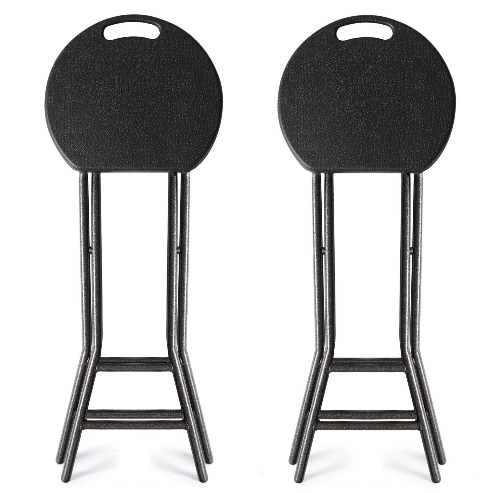 Storage Solutions Folding Stool with Extra Thick Cushion and Powder