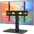 thumbnail image 1 of TAVR Universal Table Top TV Stand Mount, Height Adjustable, Tempered Glass Base, for 27-55 inch Flat Screens, 1 of 9