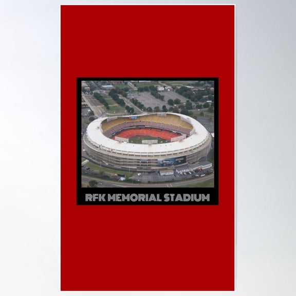 Rfk Memorial Stadium- Nationals Red Poster Wall Art, Modern Wall Decor For Living Room Bedroom, 8x12 UNFRAMED