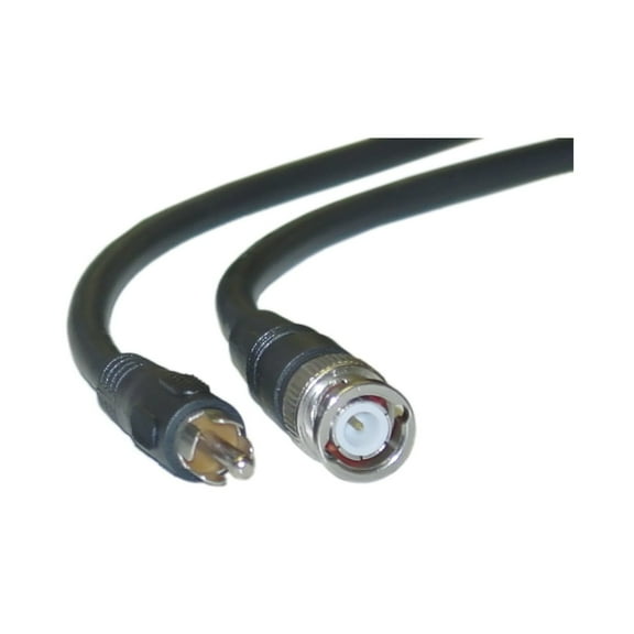 Rg59U Coaxial Bnc To Rca Video Cable, Black, Bnc Male To Rca Male, 75 Ohm, Braid, 6 Foot