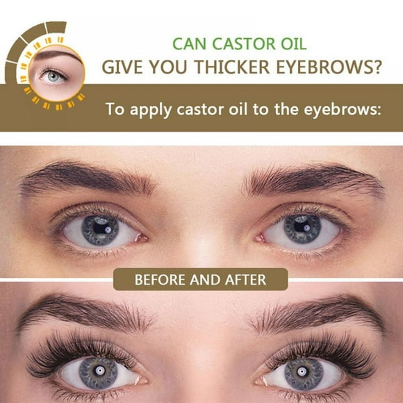 Rganic Castor Oil for Eyelashes and Eyebrows , Cold Pressed Castor Oil, Natural Hair Oil & Eyelash Serum