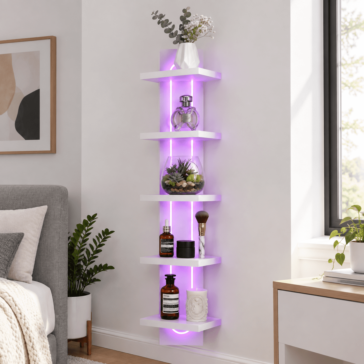 Rgb 5-tier Floating Shelves For Decor And Storage - Walmart.com