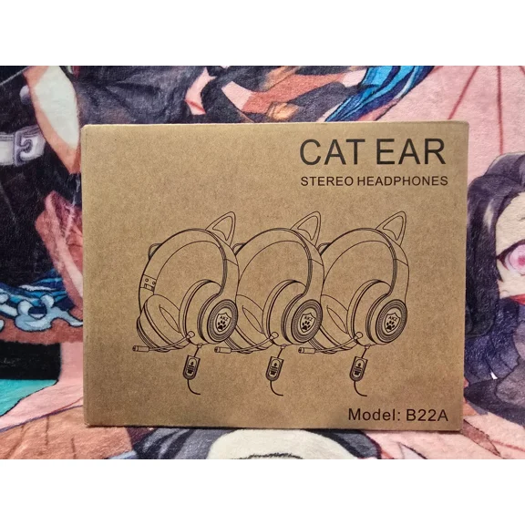 Rgb Flashing Cat Ear Wired Stereo Headphones - Model B22A