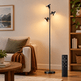 Rgb Floor Lamp 36w Bright Led Standing With 3 Swivel Lights Color ...