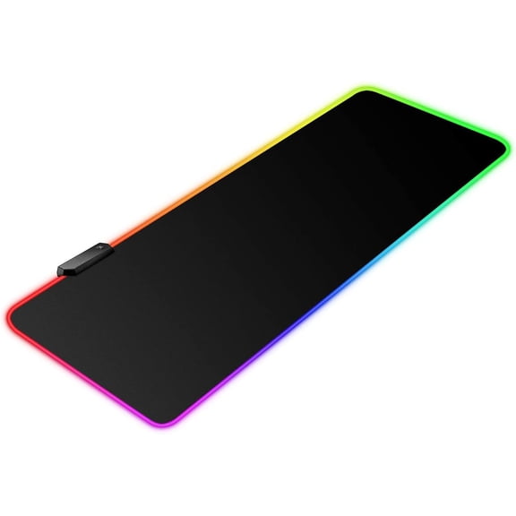 Rgb Gaming Mouse Pad X Large, Black Extended Led Mouse Pad 30% Larger Size(31.5"11.8"), Anti-Slip Base Computer Keyboard Mouse Mat For Gaming Computer