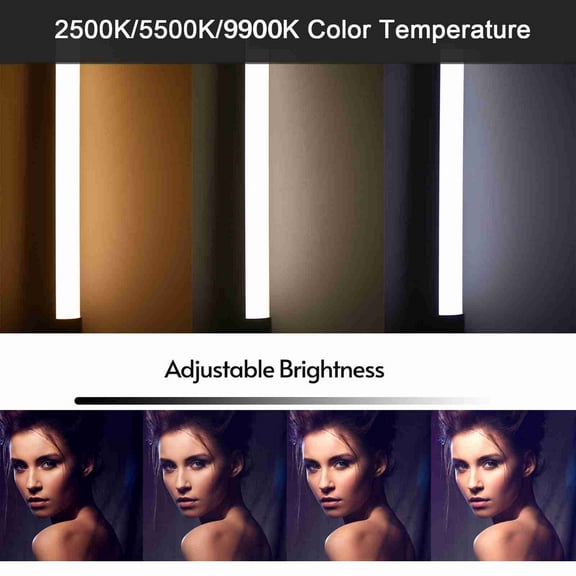 Rgb Handheld RGB Light Tube LED Video Light Wand 2500K/5500K/9900K Dimmable 7 Colorful Light Effects Built In Battery For Vlog Live Streaming Product Portrait Photography