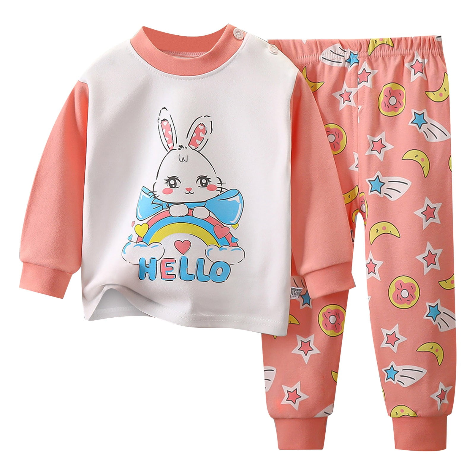 Rgdypko Children's Underwear Set Pure New Homewear Baby Warm Girls Long Children's Clothing