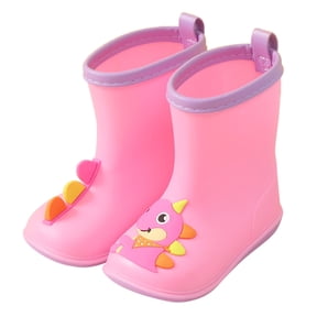 Rgdypko Girls Boots Colorful Cartoon Animal Children's Rain Boot Baby Water Shoes Soft Outdoor Kids Rain Boot Size 18-24 Months