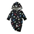 thumbnail image 1 of Rgdypko Boys Girls Long Sleeve Cartoon Dinosaur Prints Hooded Romper Warm Jumpsuit Size 12-18 Months, 1 of 6