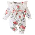 thumbnail image 1 of Rgdypko Kids Girls Boys Autumn Jumpsuit Flying Sleeves Fashion Cute Baby Flower Print Romper Size 0-3 Months, 1 of 8