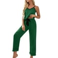 Rgdypko Ladies Pajama Sets 2 Piece Ice Silk Suspenders Pants Pajamas