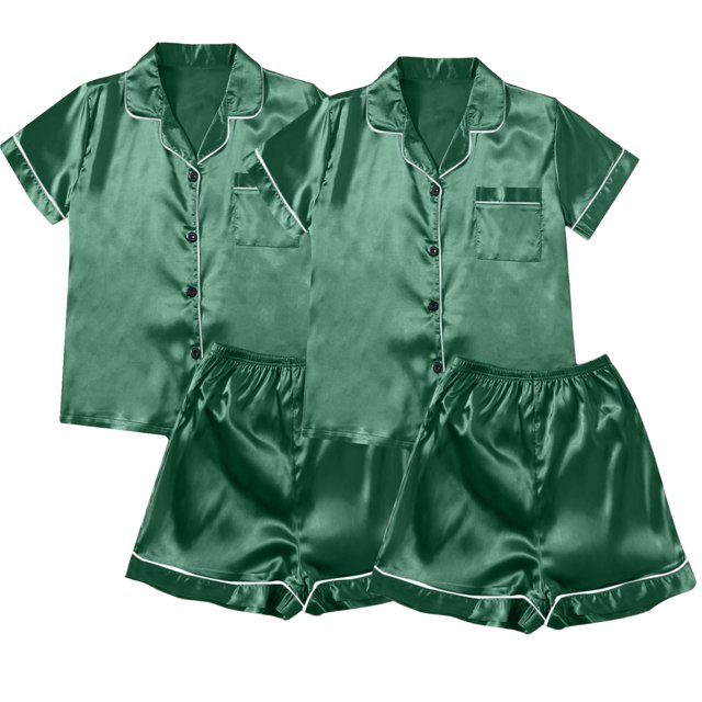 Rgdypko Soft Pajama Suit For Ladies 4Pc Sets Plus Size Causal Lace