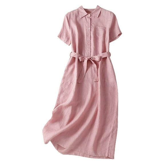 Rgdypko Summer Dresses For Women 2025 Vintage Bohemian Maxi Dress For Solid Color Plus Size Casual Long Dresses Stylish Dailywear