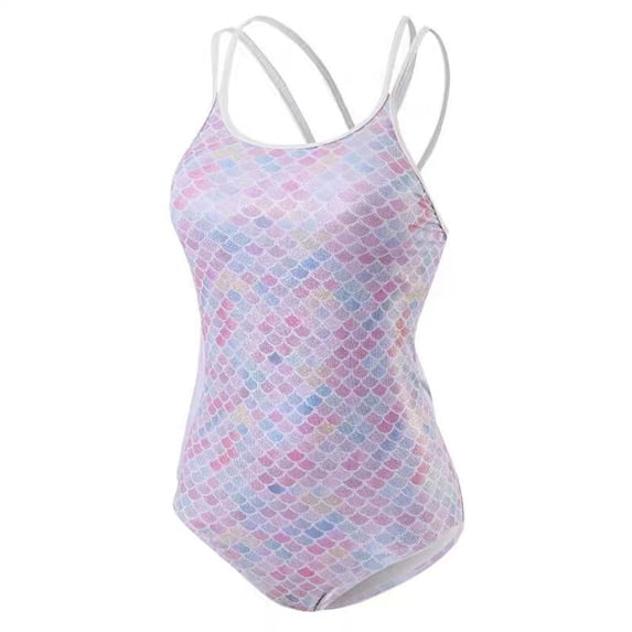 Rgdypko Teen Swimsuit Girl 13-14 Years Solid Color Sleeveless Beach Swimwear Bathing Suit For Beach Lovely Girl Clothes Light Purple