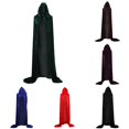 thumbnail image 1 of Rggeeun Adults Cape Solid Color Hooded Front Tie Closure Smooth Flowy Ankle Open Front for Halloween Workout Casual Capes,Green,4Xl, 1 of 4