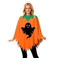 thumbnail image 1 of Rggeeun Adults Halloween Cape Cute Ghost Pattern Pointed Hem Crew Neck Flowy Breathable for Halloween Everyday Use Fashion Capes,Orange,One Size, 1 of 5