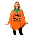 thumbnail image 1 of Rggeeun Adults Halloween Cape Cute Pumpkin & Candy Pattern Pointed Hem Crew Neck Flowy Breathable for Halloween Outdoor Play Leisure Capes,Orange,One Size, 1 of 5