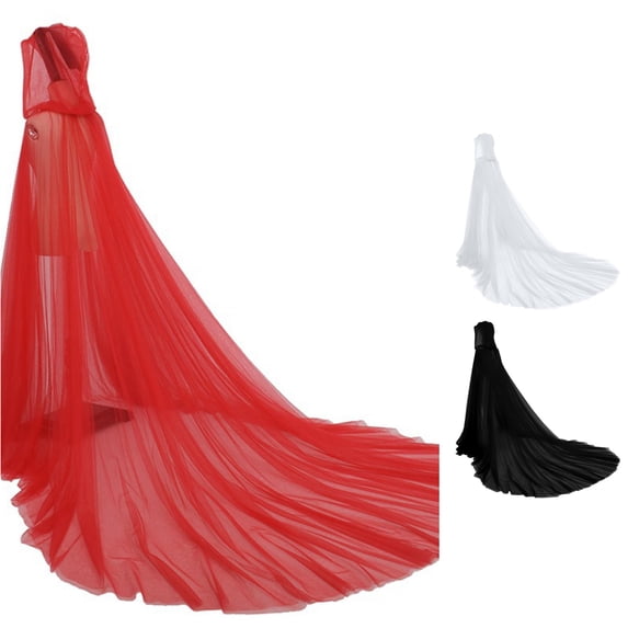 Rggeeun Adults Halloween Hooded Cape with Lace Ball Gown Lightweight for Halloween Indoor Wear Casual Capes,Red,One Size