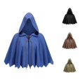 thumbnail image 1 of Rggeeun Adults Hooded Cape Solid Color Cropped Pointed Hem with Front Tie Closure for Halloween Indoor Activities Versatile Capes,Blue,One Size, 1 of 3