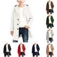 thumbnail image 1 of Rggeeun Baby Boy Clothes Button Down Hooded Coat Long Sleeve Tops Loose Outerwear Everyday Wear Adorable,White,7-8 Years, 1 of 7