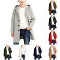 thumbnail image 1 of Rggeeun Baby Boy Clothes Button Down Hooded Coat Long Sleeve Tops Loose Outerwear Everyday Wear Trendy,Gray,7-8 Years, 1 of 7