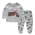 thumbnail image 1 of Rggeeun Baby Boys' Clothing Sets Cute Motorcycle Graphic Long Sleeve Crew Neck Top Soft Jogger Pants Elastic Waist 2 Piece Sets Baby Boy Clothes Party Night Stylish,Gray,4-5 Years, 1 of 2