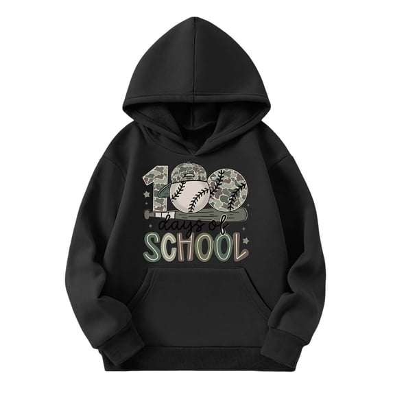 Rggeeun Baby Boys Sweatshirt Multi Graphic Fashion Hoodie Casual Loose Long Sleeve Crewneck Fit Zip Up With Pocket For Kids Youth Cute Pullover,Black,18-24 Months