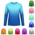 thumbnail image 1 of Rggeeun Baby Boys Swimsuit Set Gradient Style Long Sleeve Crew Neck Rash Guard Elastic Swim Shirt for Summer Resort Swimming Lovely Swim Wear,Blue,11-12 Years, 1 of 4
