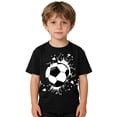 thumbnail image 1 of Rggeeun Baby Boys T-Shirts Ball Graphics Print Design Summer Knit Short Sleeve Casual Crew Neck Comfortable Kids Classic Tops,Black,18-24 Months, 1 of 3