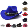 thumbnail image 1 of Rggeeun Baby Cowboy Hat Solid Color with Colorful Beads & Tassels Wide Brim Lightweight Sun Hat Summer Cap Boys and Girls Everyday Wear Kawaii,Blue,One Size, 1 of 3