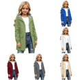 thumbnail image 1 of Rggeeun Baby Girl'S Blouse Solid Color Hooded Long Sleeve with Adjustable Drawstring Zip-Up Cardigan Striped Lining Jacket for Fall Gym Delicate Tops,Green,13-14 Years, 1 of 6