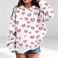 thumbnail image 1 of Rggeeun Baby Girl'S Pullover Hoodie Cute Heart Pattern Long Sleeve Hooded Soft Smooth with Large Pocket for Fall and Winter Everyday Wear Elegant Tops,White,8-9 Years, 1 of 3