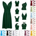 thumbnail image 1 of Rggeeun Baby Girls Dress Solid Color Flowy Relaxed Fit Soft Lightweight Sleeveless V Neck Waist Draping with Adjustable Belt Ankle Length for Summer Party Stylish Sundress,Green,5-8 Years, 1 of 4
