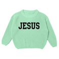 thumbnail image 1 of Rggeeun Baby Girls Sweaters Floral Embroidery Design Hand Embroidered Pure Knit Crew Neck Long Sleeve For Delicate Soft And Comfortable Kids Youthful Tops,Light Green,3-4 Years, 1 of 3