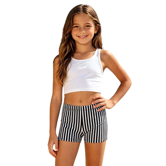 Rggeeun Baby Girls Swimwear Bottoms Solid Color Elastic High Waist Slim Fit Swim Trunks for Summer Holiday Beach Stylish Shorts,Blue,5-6 Years