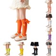 thumbnail image 1 of Rggeeun Baby Socks Ribbed Knee High Socks with Bow Boys Girls Cozy Cotton Socks Fall Winter Everyday Use Relaxed,Orange,One Size, 1 of 4
