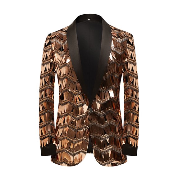 Rggeeun Blazer For Men Stylish Suit Jacket With Sequin Design Mens Wedding Guest Party Dressy Blazers Jackets Fashion