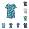 thumbnail image 1 of Rggeeun Boys Child Swimsuit Set 1Pc Cartoon Dinosaur Pattern Short Sleeve Crew Neck Front Zipper for Summer Beach Surf Classic Swim Wear,Green,0-3 Months, 1 of 4