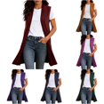 thumbnail image 1 of Rggeeun Cardigan Sweaters for Women Long Cardigans Open Front Sleeveless Knit Tops Casual Fall Coat Party Night Stylish,Red,M, 1 of 5