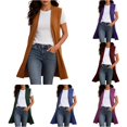 thumbnail image 1 of Rggeeun Cardigan Sweaters for Women Long Cardigans Open Front Sleeveless Knit Tops Casual Fall Coat Travel Trendy,Orange,M, 1 of 5