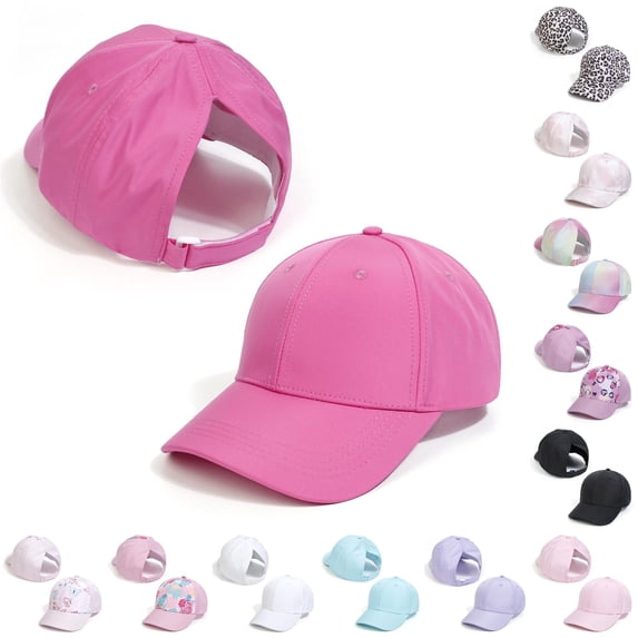 Rggeeun Child Baseball Cap Solid Color Front Brim Hollow Out Design Breathable Sun Hat Soft Lightweight Summer Tennis Caps Boy and Girl Evening Party Elegant,Pink,1-3 Years