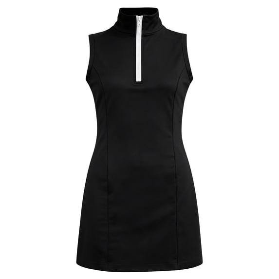 Rggeeun Child Girls Dress Solid Color Sleeveless Crew Neck Keyhole Zipper Knee Length Lightweight Slim Fit For Outdoor Picnics Graceful Playwear,Black,10-11 Years