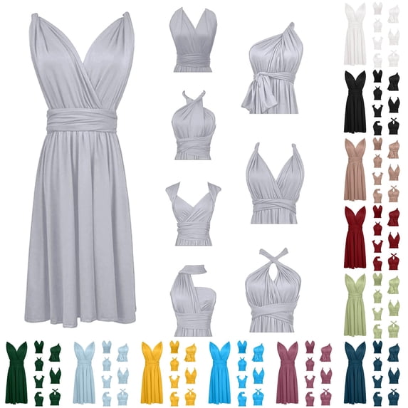 Rggeeun Child Girls Dresses Solid Color Flowy Relaxed Fit Soft Lightweight Sleeveless V Neck Waist Draping with Adjustable Belt Ankle Length for Summer Everyday Wear Adorable Sundress,Gray,5-8 Years