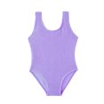 thumbnail image 1 of Rggeeun Child Girls One-Piece Solid Color Ribbed Wide Straps U Back Square Neck Knit Slim Fit Elastic for Summer Pool Training Trendy Beachwear,Purple,6-7 Years, 1 of 5